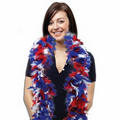 6' Red/ White/ Blue Multi Color Feather Boa